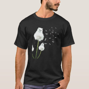 Süße Katze Kätzchen Löwenzahn Blume Fliegender Hun T-Shirt