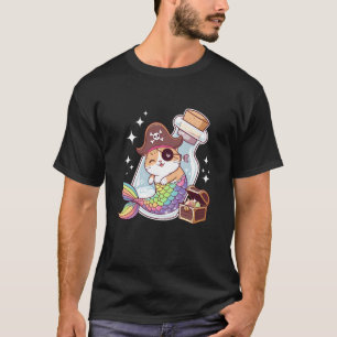 Süße Katze Kätzchen Meerjungfrau Pirat Halloween-P T-Shirt