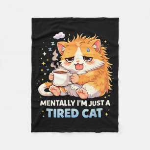 Süße Katze Kawaii Anime Lustige Introvertierte Müd Fleecedecke