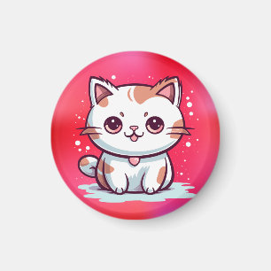 Süße Katze Kawaii Stil Clipart Magnet