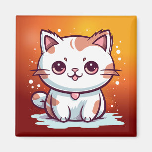 Süße Katze Kawaii Stil Clipart Magnet