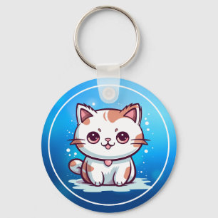 Süße Katze Kawaii Stil Clipart Schlüsselanhänger
