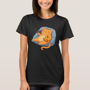 Süße Katze Kitty Gamer Pizza Witz Videospielsteuer T-Shirt