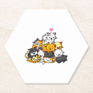 Süße Katze Kitty Haufen Katzen Anime Kawaii Neko G Untersetzer