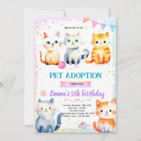 Süße Katze Kitty-Themen-Party-Einladung