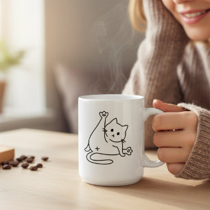 Süße Katze leckt Hintern Lustiger Katzenliebhaber Tasse