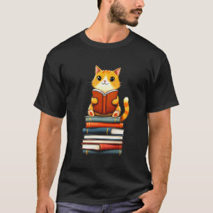 Süße Katze Liebt Bücher Liebhaber Haustierliebhabe T-Shirt