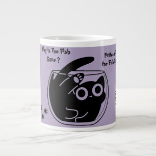 Süße Katze, Lustige Katze, Lustige Schrift, Modern Jumbo-Tasse