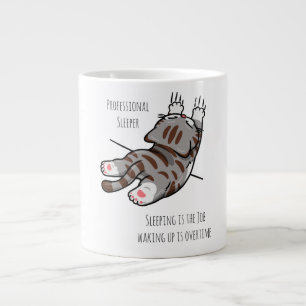 Süße Katze, Lustige Katze, Professioneller Schläfe Jumbo-Tasse