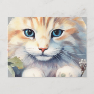 Süße Katze mit blauen Augen Postkarte
