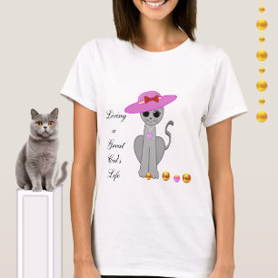 Süße Katze mit Hut T-Shirt