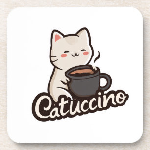 Süße Katze mit Kaffee – Catuccino Getränkeuntersetzer