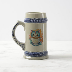 Süße Katze mit Kaffeetasse Cartoon-Design-94678