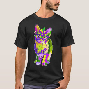 Süße Katze mit Karnevalsmaske Mardi Gras Katze T-Shirt