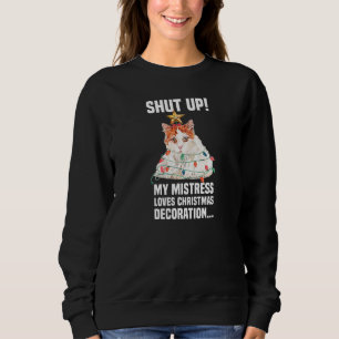 Süße Katze mit Lichterkette eingesperrt Deko Sweatshirt