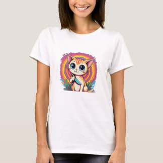 Süße Katze mit Messer – „Was?“ Lustiges T-Shirt