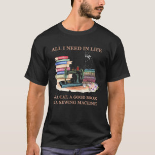 Süße Katze mit Nähmaschine Quilten Nähen Katze T-Shirt