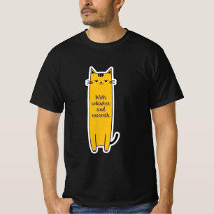 Süße Katze mit Schnurrhaar-Wärme Minimalistisches T-Shirt