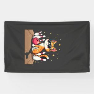 Süße Katze mit Sonnenbrille Katze spielt Bowling f Banner