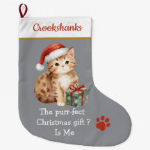 Süße Katze mit Weihnachtsmannmütze Weihnachtsstrum