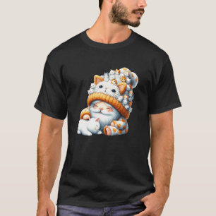 Süße Katze Opa kuschelt mit weißem Kätzchen für Ka T-Shirt