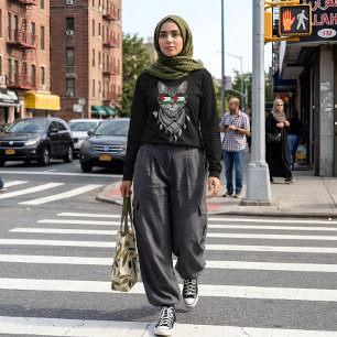 Süße Katze Palästina-Flagge-Brille Keffiyeh-Schal T-Shirt