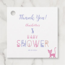 Süße Katze Pastellfarbe Baby Shower
