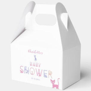 Süße Katze Pastellfarbe Baby Shower Geschenkschachtel