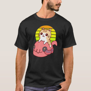 Süße Katze reitet auf einem Blobfisch T-Shirt