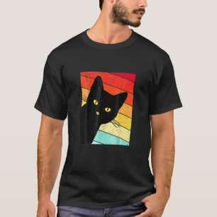 Süße Katze Retro-Stil Schwarze Kätzchen Katzen T-Shirt