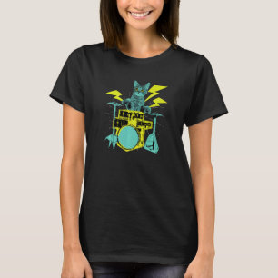 Süße Katze spielt Schlagzeug 1 T-Shirt
