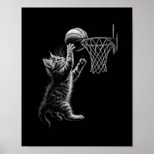 Süße Katze spielt Skelett Männer Frauen Kinder Lus Poster
