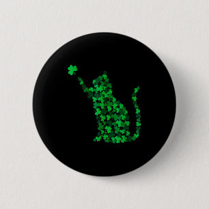 Süße Katze St. Patrick's Day Klee Glückskatze Mama Button
