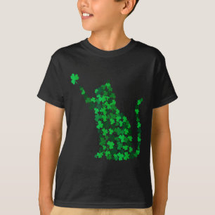 Süße Katze St. Patrick's Day Klee Glückskatze Mama T-Shirt