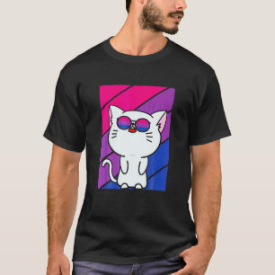 Süße Katze Stolz Bisexuelle Flagge LGBQ Stolz Verb T-Shirt