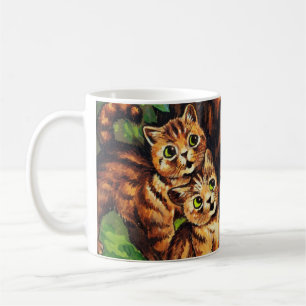 Süße Katze und Kätzchen Zeichnung von Louis Wain Kaffeetasse