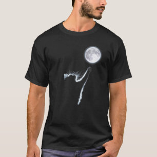 Süße Katze und Mond im Mondlicht Katzenmutter T-Shirt
