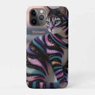 Süße Katze und personalisierter Namensentwurf Case-Mate iPhone Hülle
