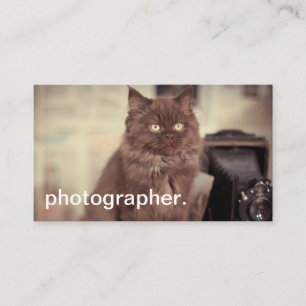 Süße Katze Vintage-Kamera Fotograf Visitenkarte