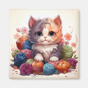 Süße Katze Vintage Magnet