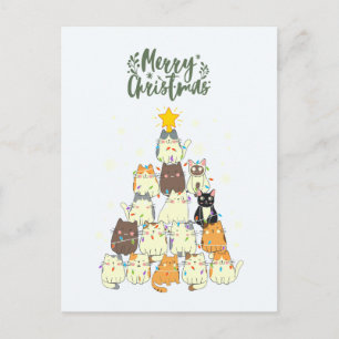 Süße Katze Weihnachtsbaum Feiertagspostkarte