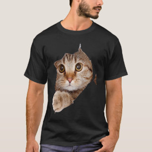 Süße Katze zerrissenes Tuch Kätzchen T-Shirt