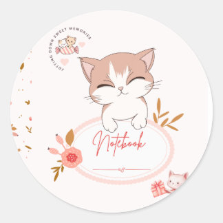 Süße Katzen-Aufkleber  Runder Aufkleber
