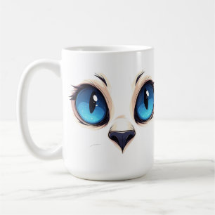 Süße Katzen Augen Nahaufnahme Cartoon Katzen Gesic Kaffeetasse