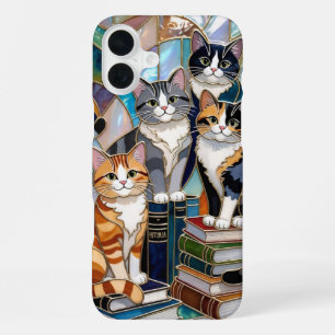 Süße Katzen Bücherregal Handyhülle Katzenliebhaber iPhone 16 Plus Hülle