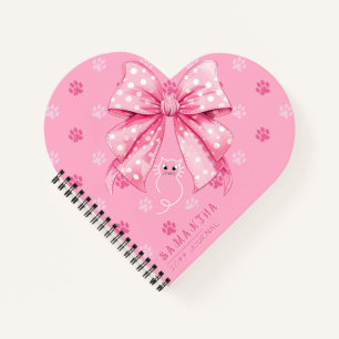 Süße Katzen-Coquette-Schleife - Rosa Schultasche f Notizbuch