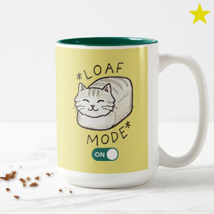 Süße Katzen-Doodle-Laib-Modus AN Meme-Tasse Zweifarbige Tasse