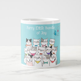 Süße Katzen, flauschiges kleines Bündel der Freude Jumbo-Tasse