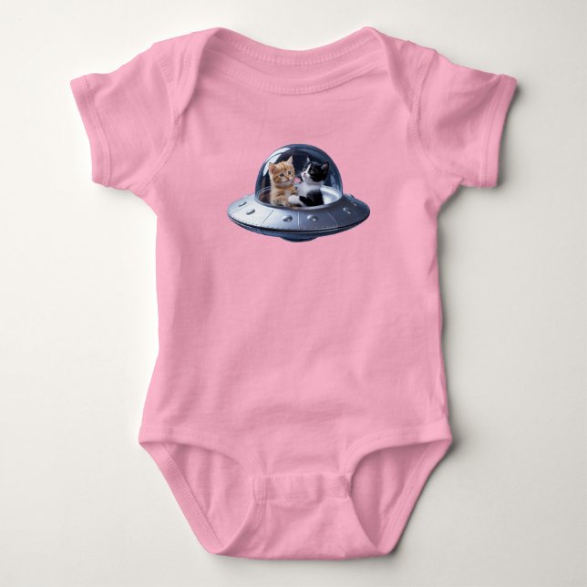 Süße Katzen-Flugsauschel Baby Strampler (Vorderseite)
