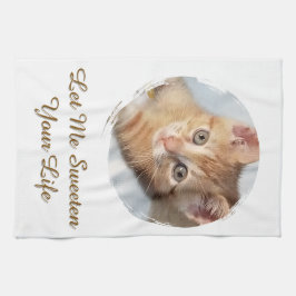 Süße Katzen-Foto, Text, Austauschbar, Geschirrtuch